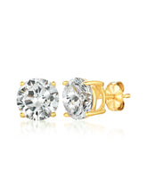 Solitaire Brilliant Stud Earrings Finished in 18kt Yellow Gold - 6.0 Carat